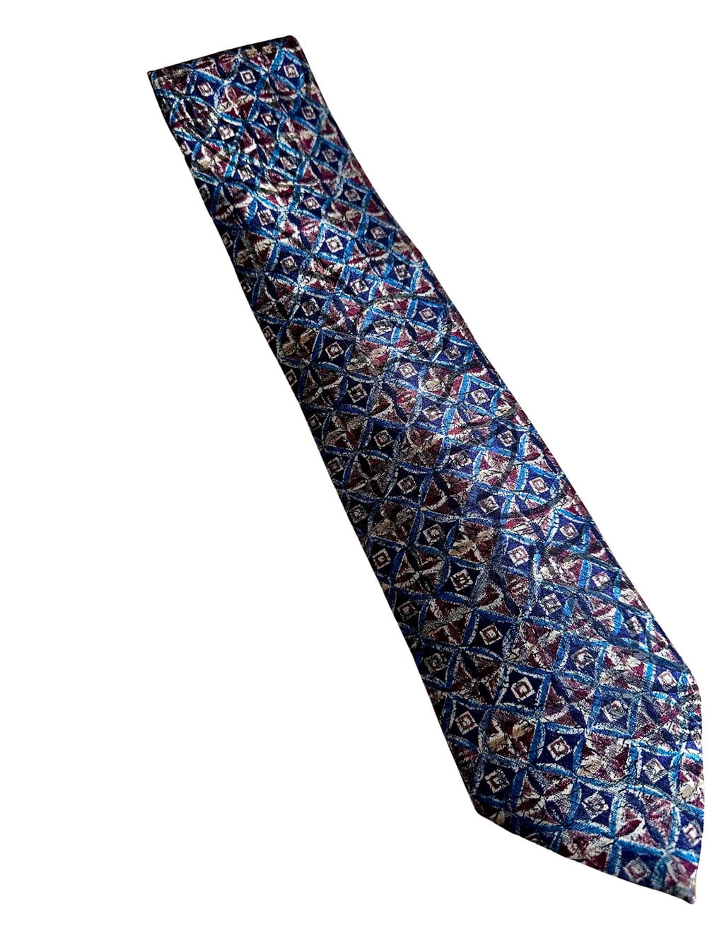 Vintage Wembley Blue Gold and Maroon Polyester Necktie